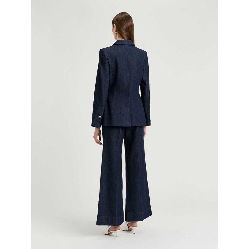 Veronika Maine Dark Indigo Denim Blazer image number 1